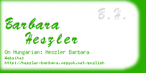 barbara heszler business card